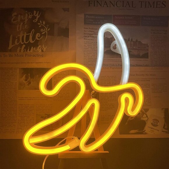Banana Neon Sign LED Wall Light USB Battery Night Lamp for Room Party Decor - Picture 3 of 9